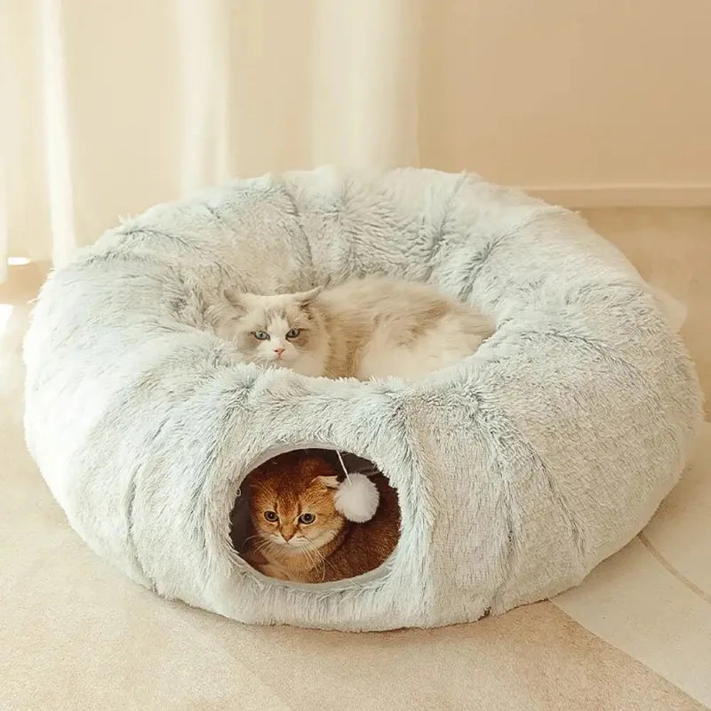 Fluffy Cat Tunnel Bed