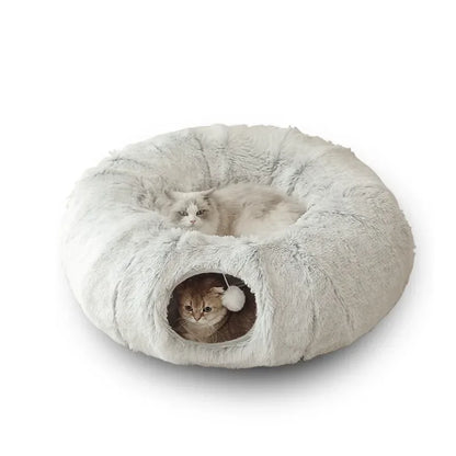 Fluffy Cat Tunnel Bed