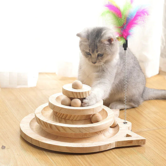 Cat Toy Tower with Discs and Balls