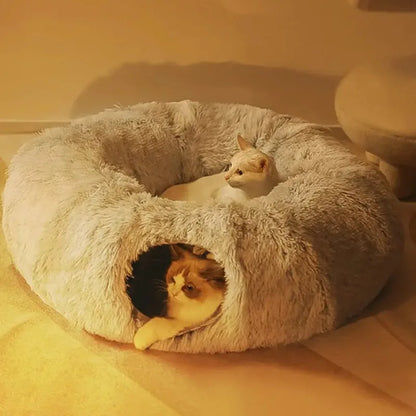 Fluffy Cat Tunnel Bed