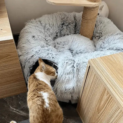 Fluffy Cat Tunnel Bed