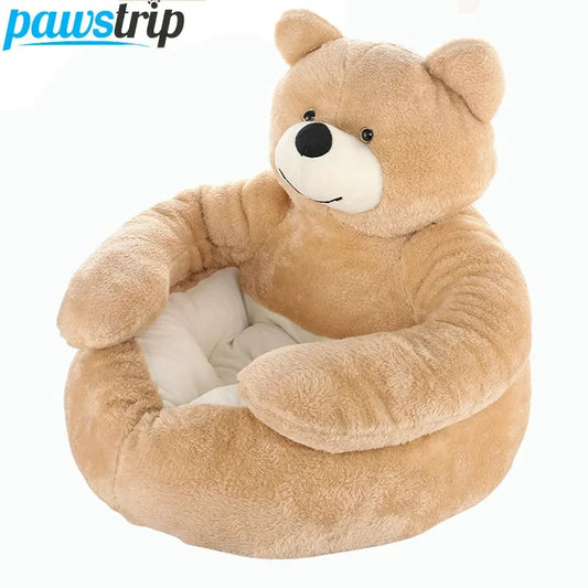 Semi-Closed Bear-Shaped Pet Bed – Ultra Soft